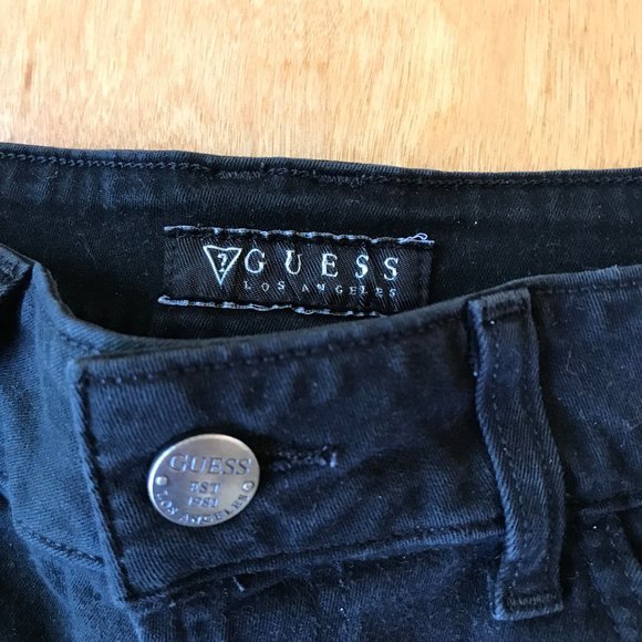 ⚡️SOLD⚡️ Guess Black Biker Short Shorts Hot Pants Size 24 - Picture 3 of 6